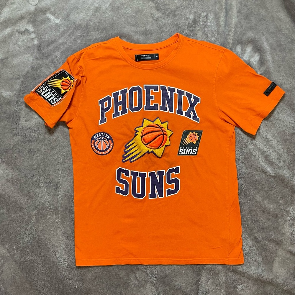 Phoenix Suns Men’s Orange T-Shirt with patches sz medium